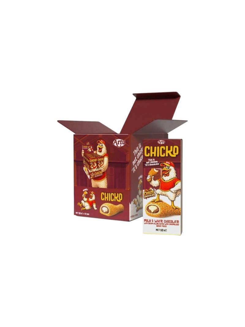 CHIKO - CHOCOLAT FOURE A LA CREME ENROBE DE MORCEAUX DE BISCUIT CARAMELISES 50G